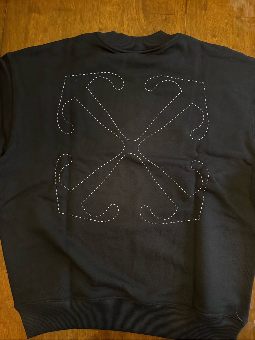 Off White brand dotted arrow Black Crewneck Sweatshirt with COA NWT size S
